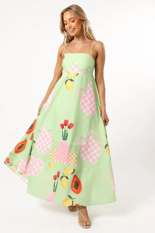 Brea Maxi Dress - Green Papaya