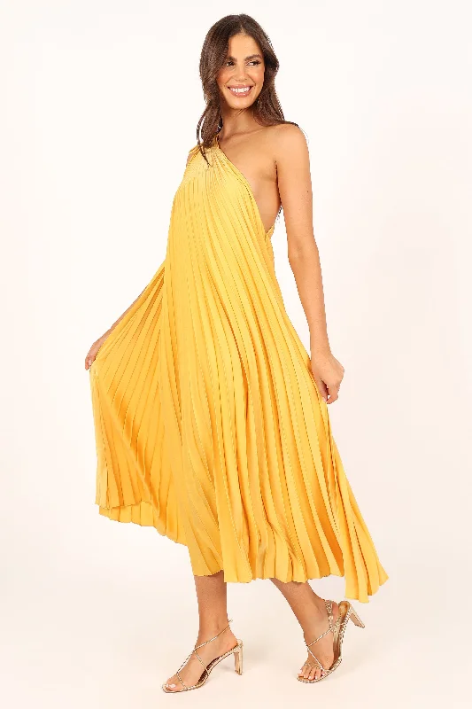 Best Offers Cali One Shoulder Midi Dress - Saffron
