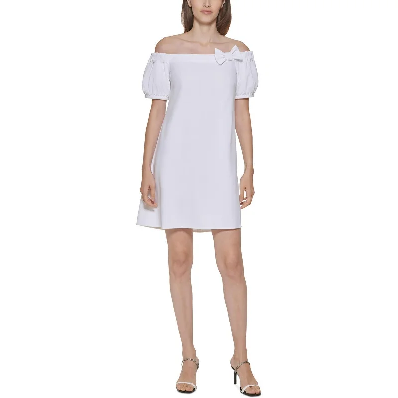 Weekend Promo Offers Calvin Klein Womens Bow Above Knee Sheath Dress