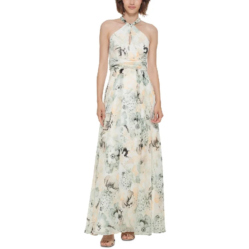 Weekend Shopping Deals Galore Calvin Klein Womens Chiffon Floral Evening Dress