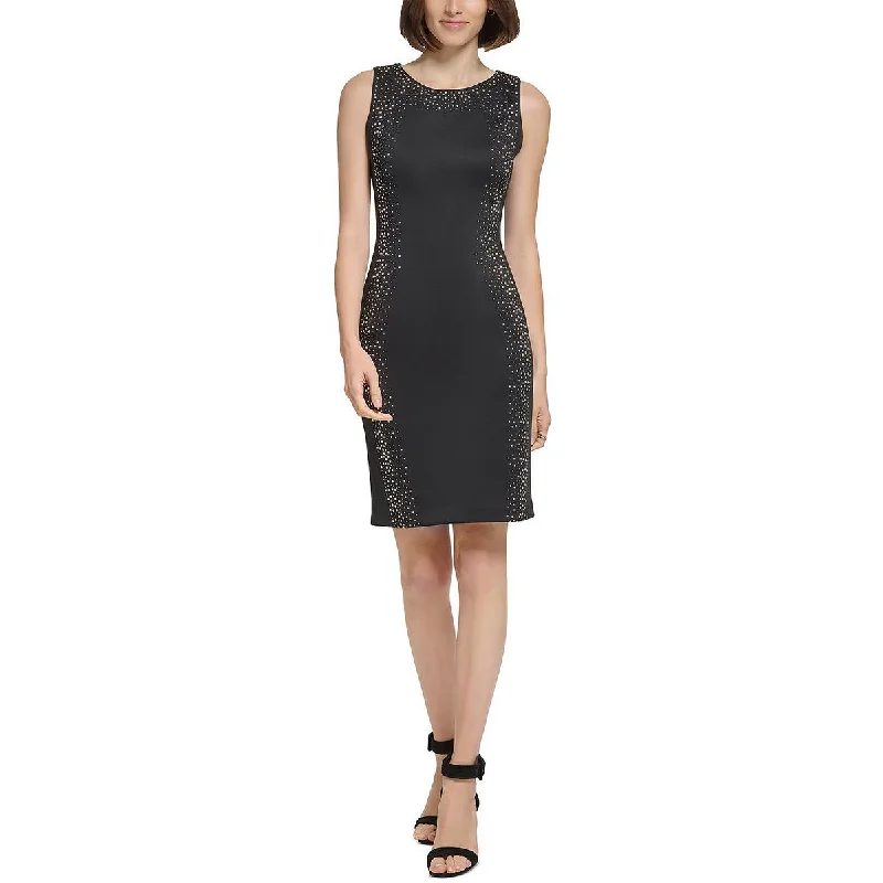 Big Savings Calvin Klein Womens Embellished Knee-Length Sheath Dress