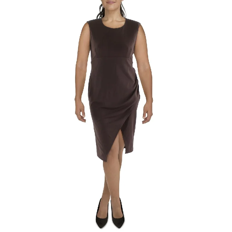 Calvin Klein Womens Faux Wrap Knee Length Midi Dress