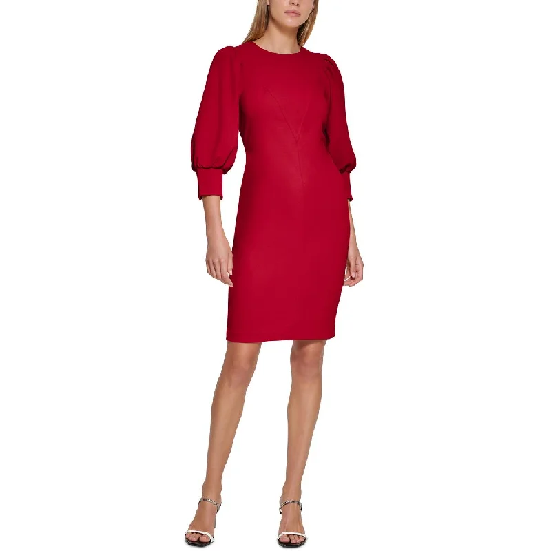 Unseen Savings Calvin Klein Womens Gathered Above Knee Sheath Dress