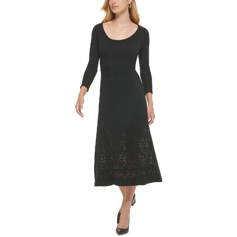 Price Cut Alert Calvin Klein Womens Knit Scoop Neck Sweaterdress