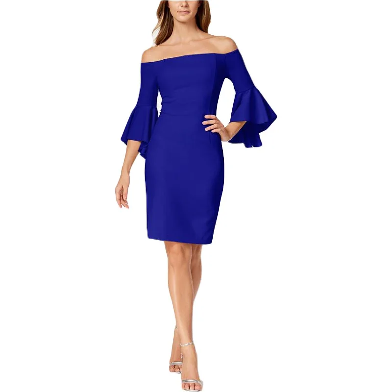Best Prices This Week Calvin Klein Womens Off-The-Shoulder Mini Sheath Dress