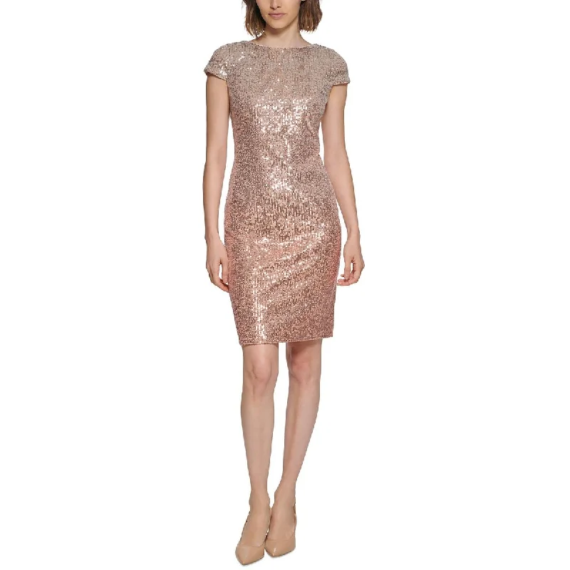 Final Sale Event Calvin Klein Womens Ombre Knee Length Shift Dress