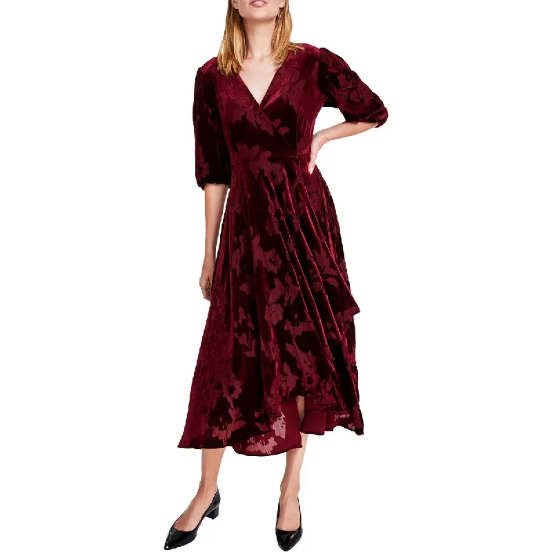 Weekend Steals Calvin Klein Womens Petites Burnout Velvet Wrap Dress