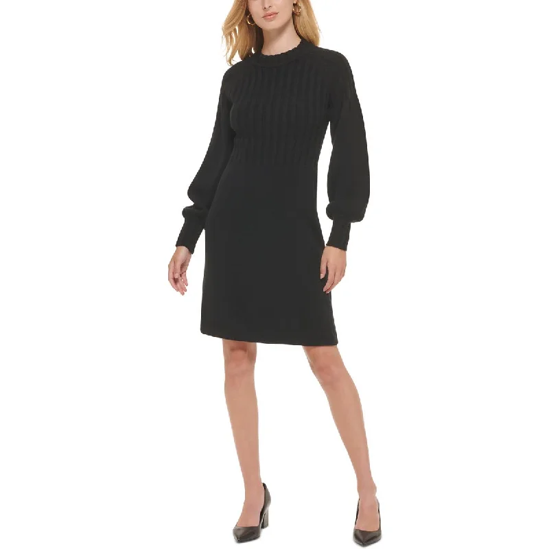 Hurry, While Stocks Last Calvin Klein Womens Petites Ribbed Midi Sweaterdress