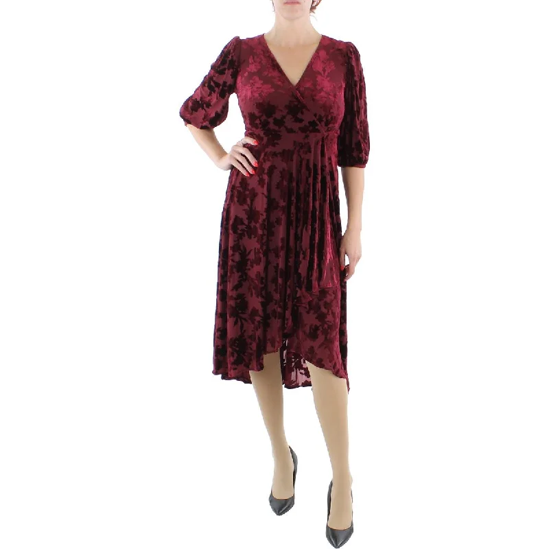 Weekend Only Deals Calvin Klein Womens Petites Velvet Long Wrap Dress