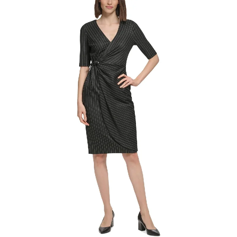 Weekend Exclusive Discounts Calvin Klein Womens Pinstripe  Sheath Dress
