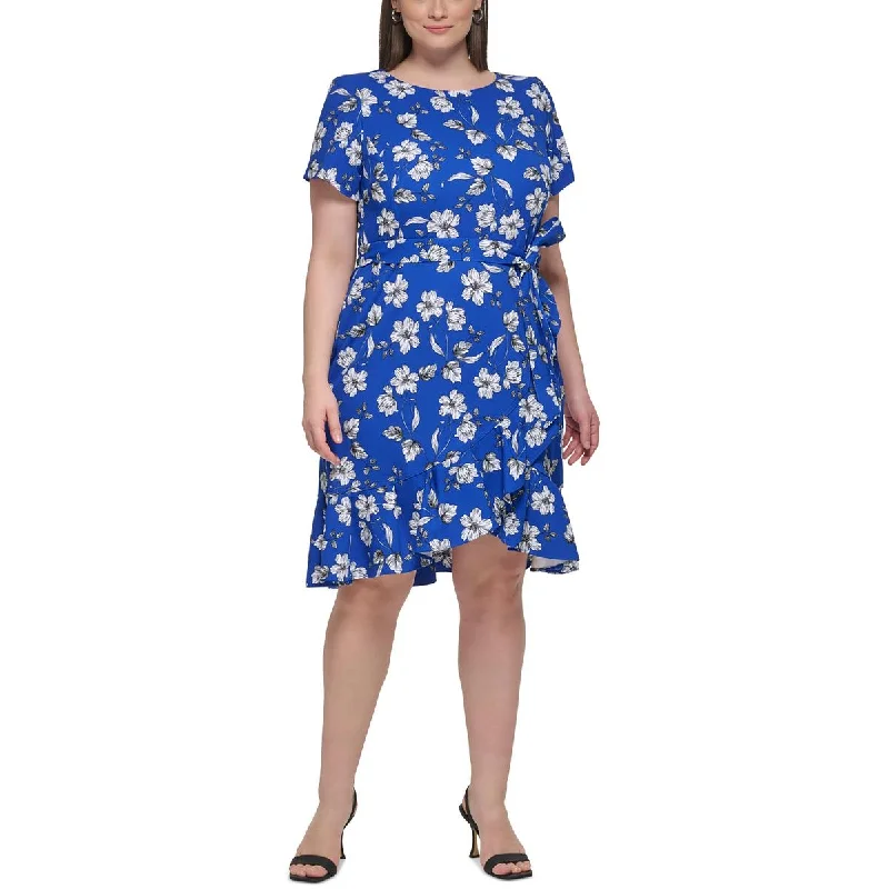 Weekend Sale Day Calvin Klein Womens Plus Floral Print  Sheath Dress