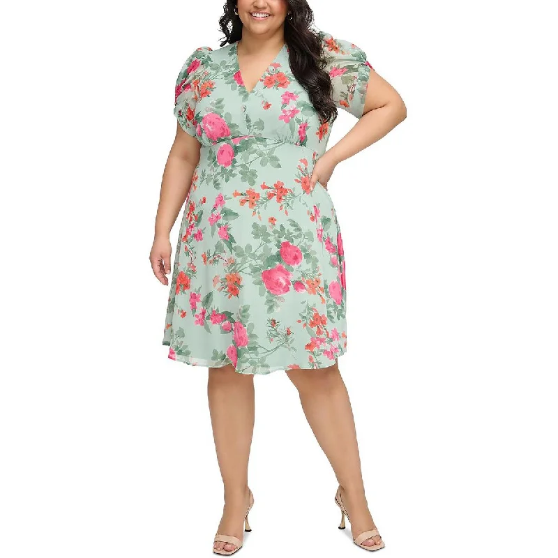 Weekend Shopping Highlights Calvin Klein Womens Plus Party Knee-Length Fit & Flare Dress
