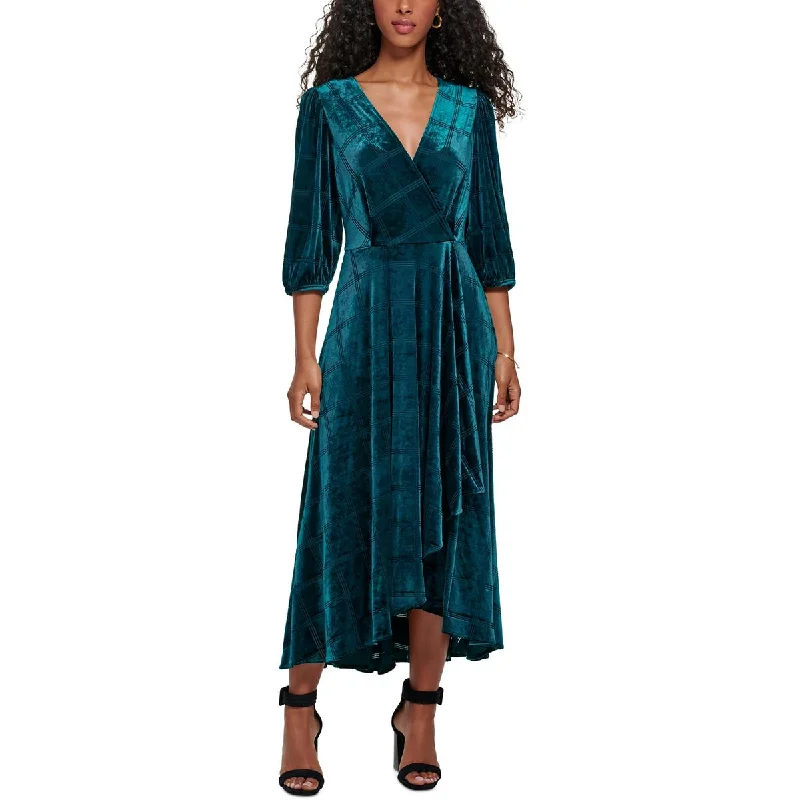 Weekend Closeout Deals Calvin Klein Womens Plus Velvet Tea Wrap Dress