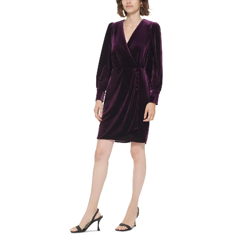 Exclusive Offer Calvin Klein Womens Surplice V-Neck Sheath Dress