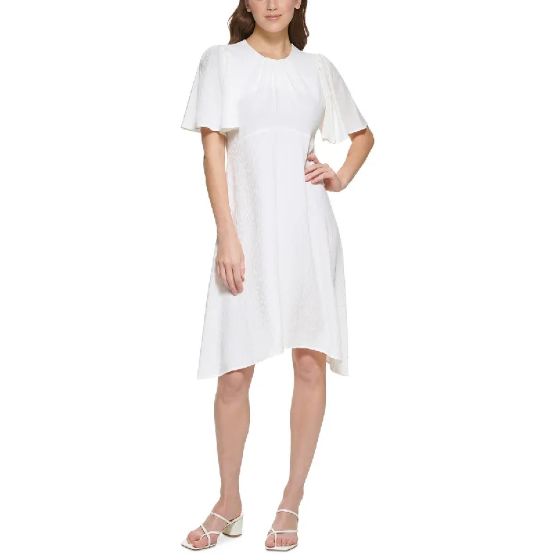 Calvin Klein Womens Textured A-Line Midi Dress