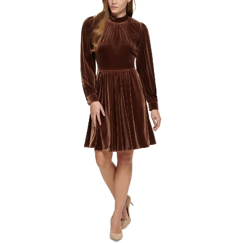 Offer Ending Soon Calvin Klein Womens Velvet Knee-Length Fit & Flare Dress