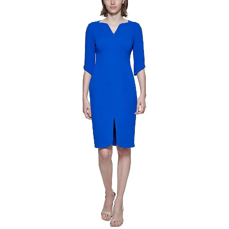 Calvin Klein Womens Work Midi Sheath Dress