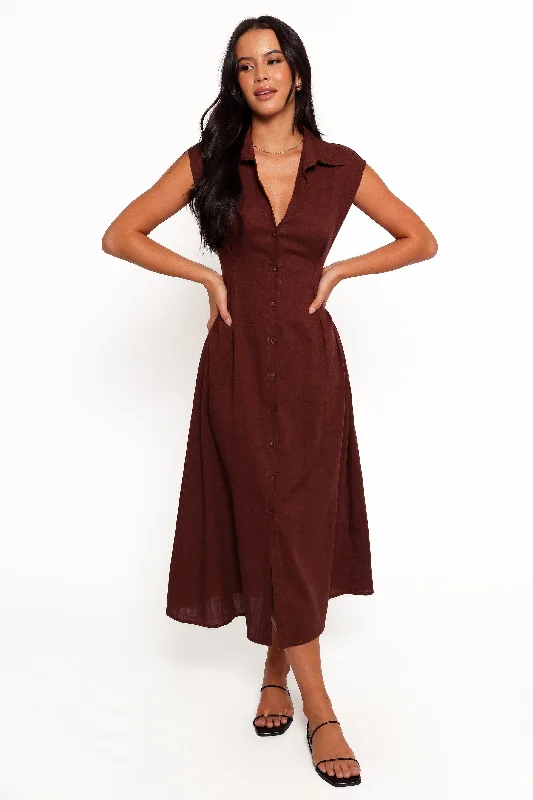 Limited Stock Cami Midi Dress - Chocolate Brown