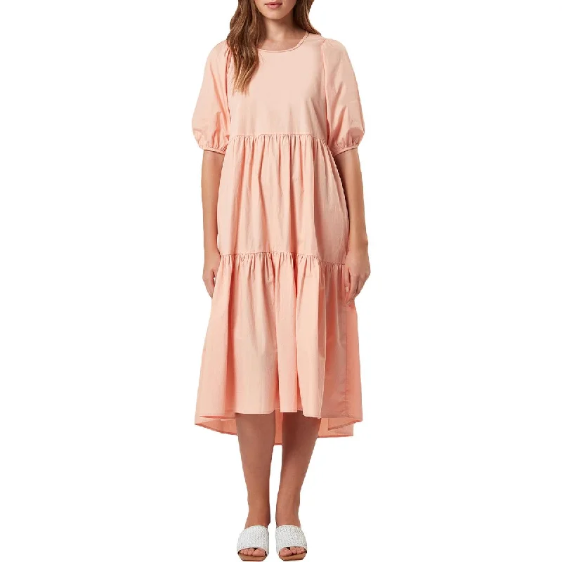 Charlie Holiday Marny Women's Gathered Puff Sleeve Midi Shift Dress