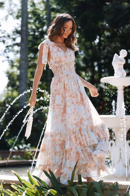 Weekend Shopping Deals Christabel Tiered Maxi Dress - Blue Floral
