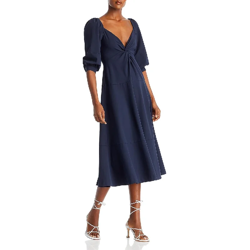 Cinq a Sept Womens Kristine Knot-Front  Midi Dress