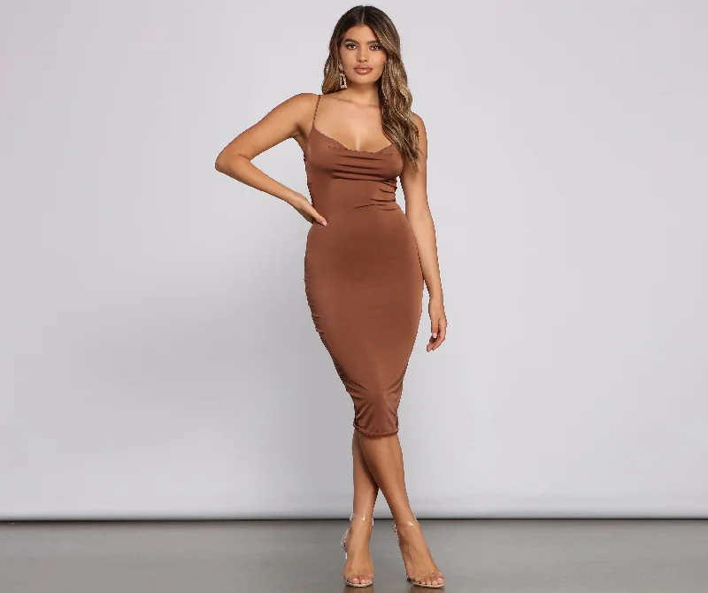 The Luxe Level Charming Sleeveless Midi Dress