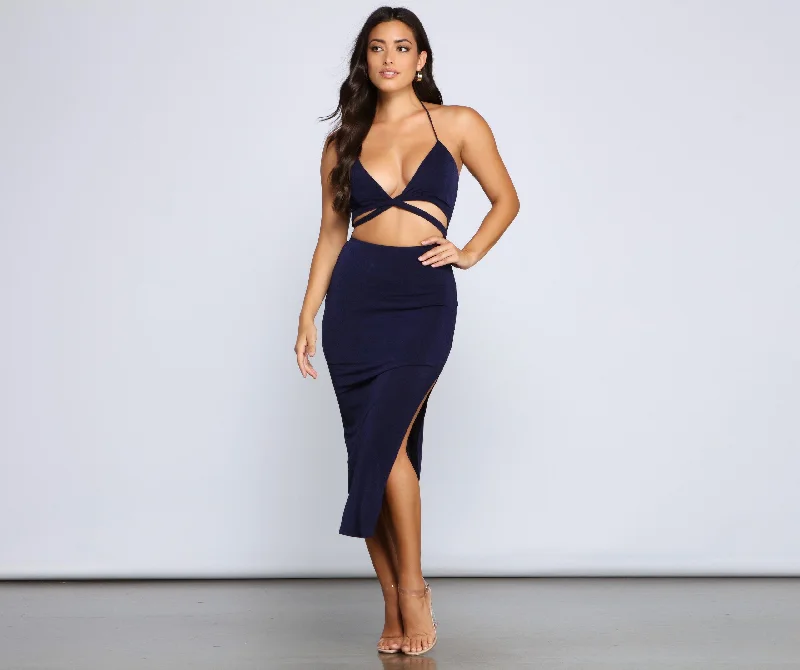 Major Stunner Stylish Cutout Midi Dress