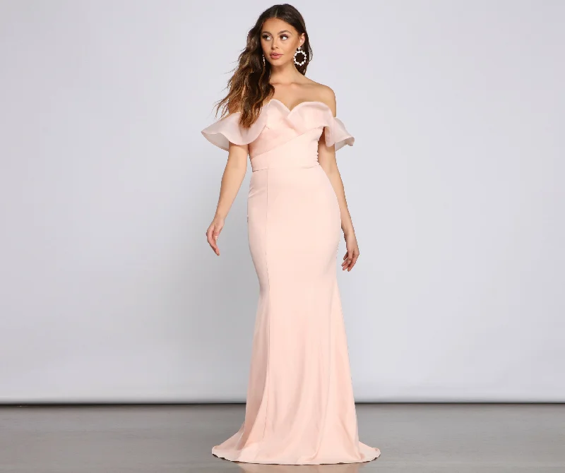 Super Price Drop Daphne Formal Stylish Ruffled Mermaid Dress