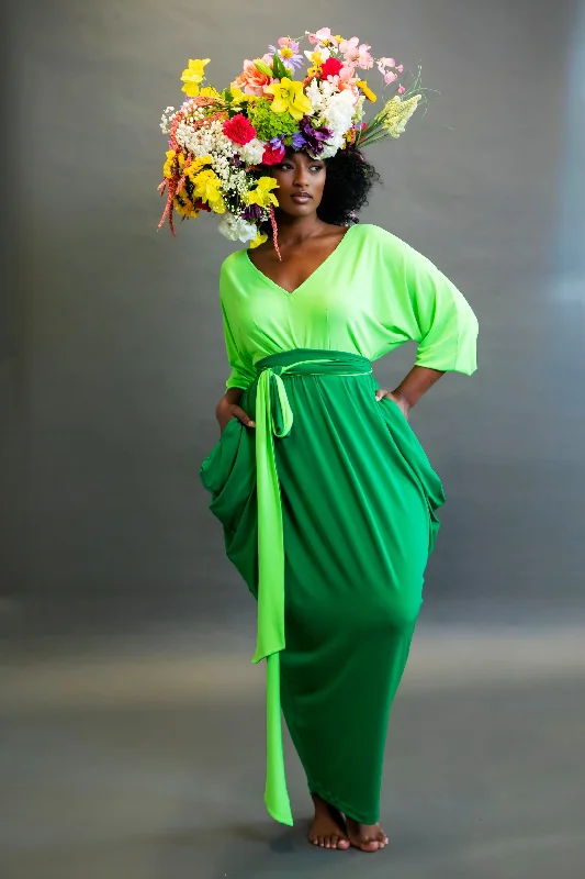 Weekend Exclusive Discounts Colorblock Slouch Maxi Dress- JIBRI
