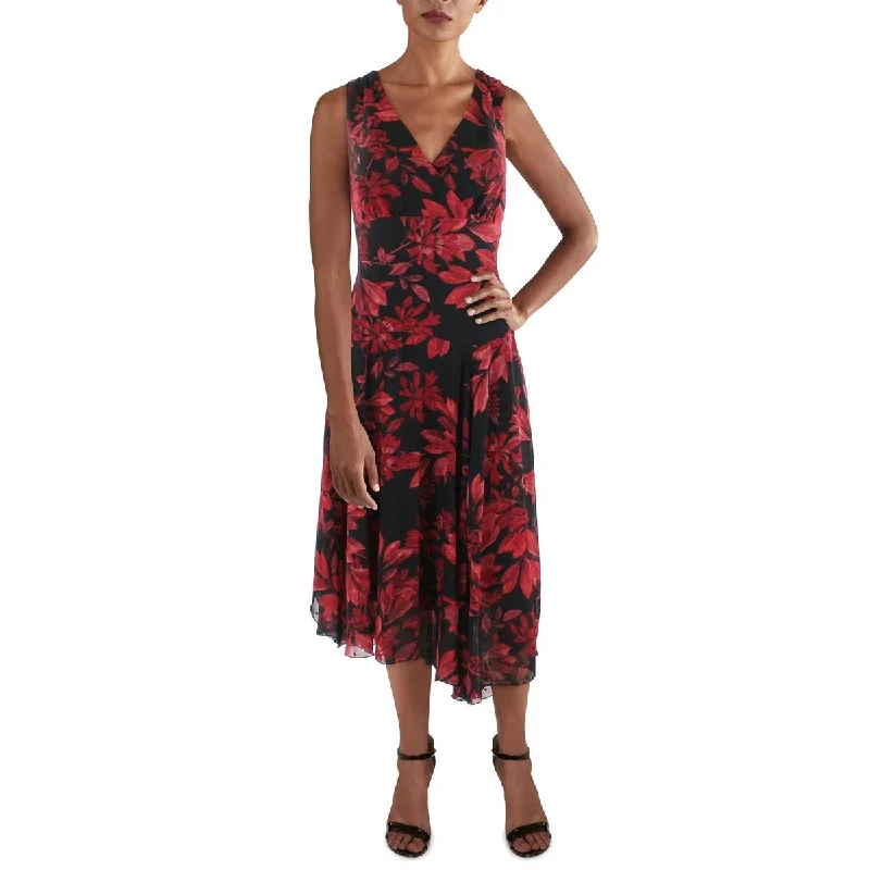 Connected Apparel Womens Boho Floral Midi Dress