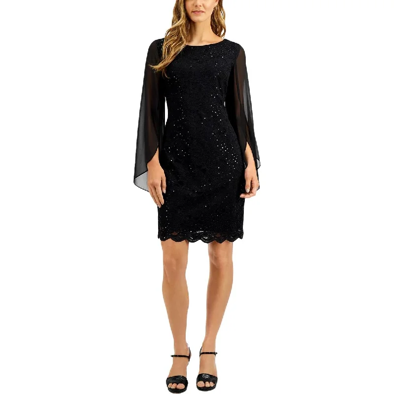 Connected Apparel Womens Lace Midi Cocktail and Party Dress