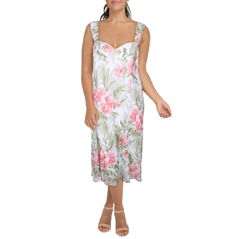 Instant Discount Connected Apparel Womens Plus Chiffon Sleeveless Midi Dress