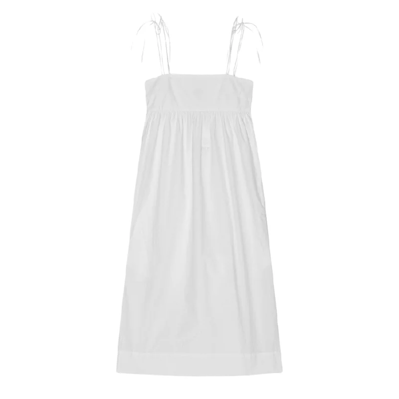 Cotton Poplin String Midi Dress