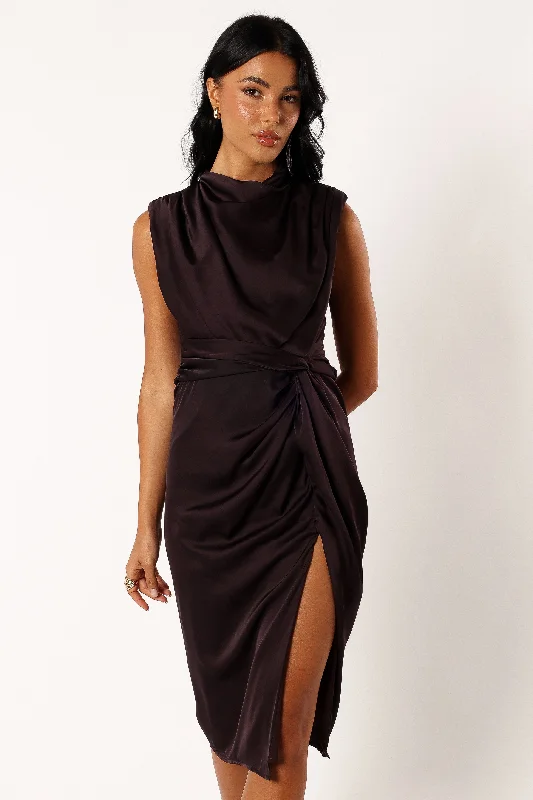 Weekend Deal Rush Dina Midi Dress - Black Coffee