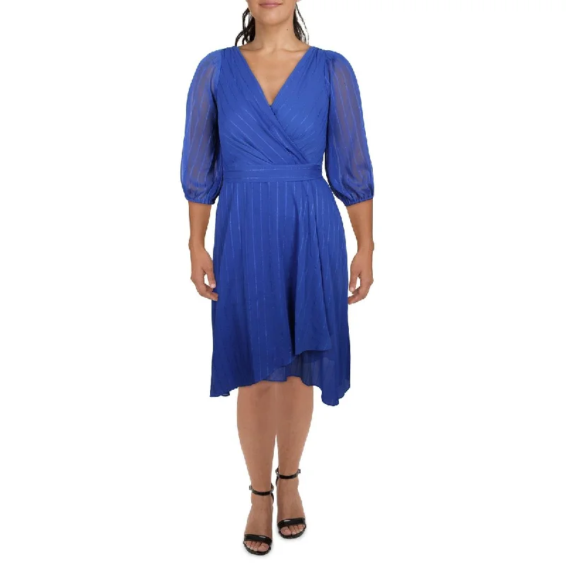 Unbeatable Offer DKNY Womens Chiffon Metallic Midi Dress