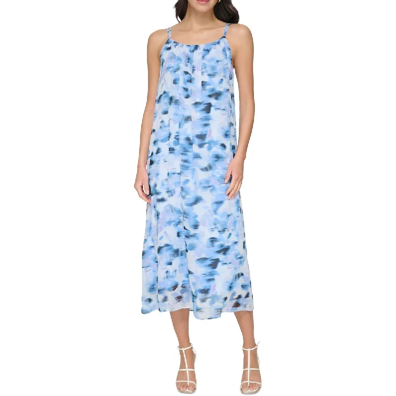 Extra Discount DKNY Womens Chiffon Printed Midi Dress