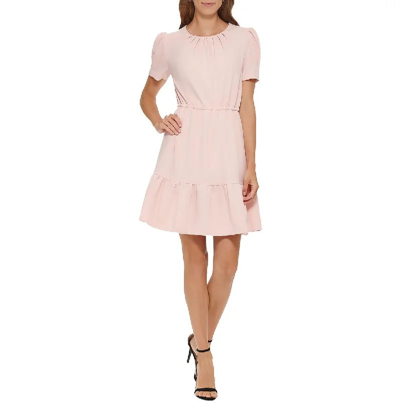 Weekend Offers and Savings DKNY Womens Crepe Ruched Sheath Dress