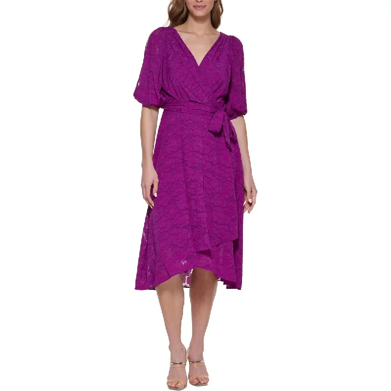 Big Discount Event DKNY Womens Floral Knee-Length Midi Dress