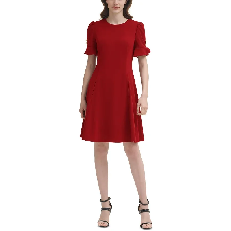Weekend Shopping Fever DKNY Womens   Flounce Midi Fit & Flare Dress