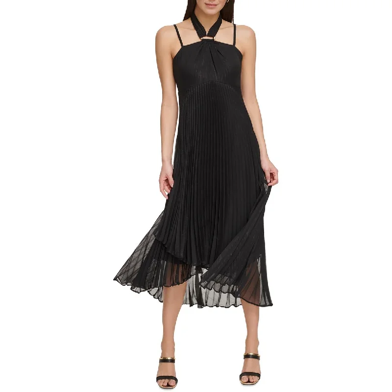Shop & Save Big DKNY Womens Halter Mid-Calf Midi Dress