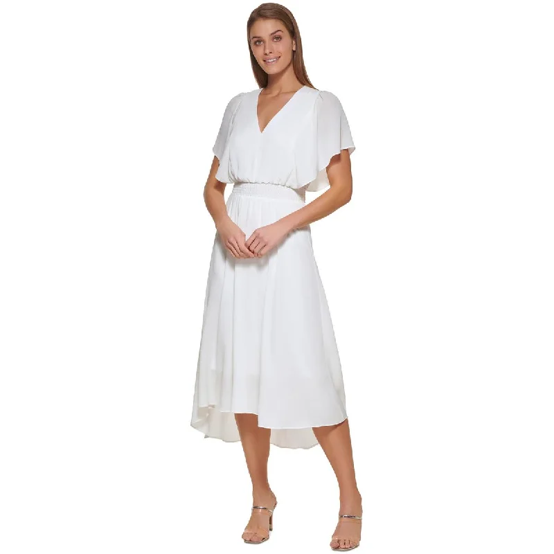 Best Price Ever DKNY Womens High-Low Drapey Midi Dress