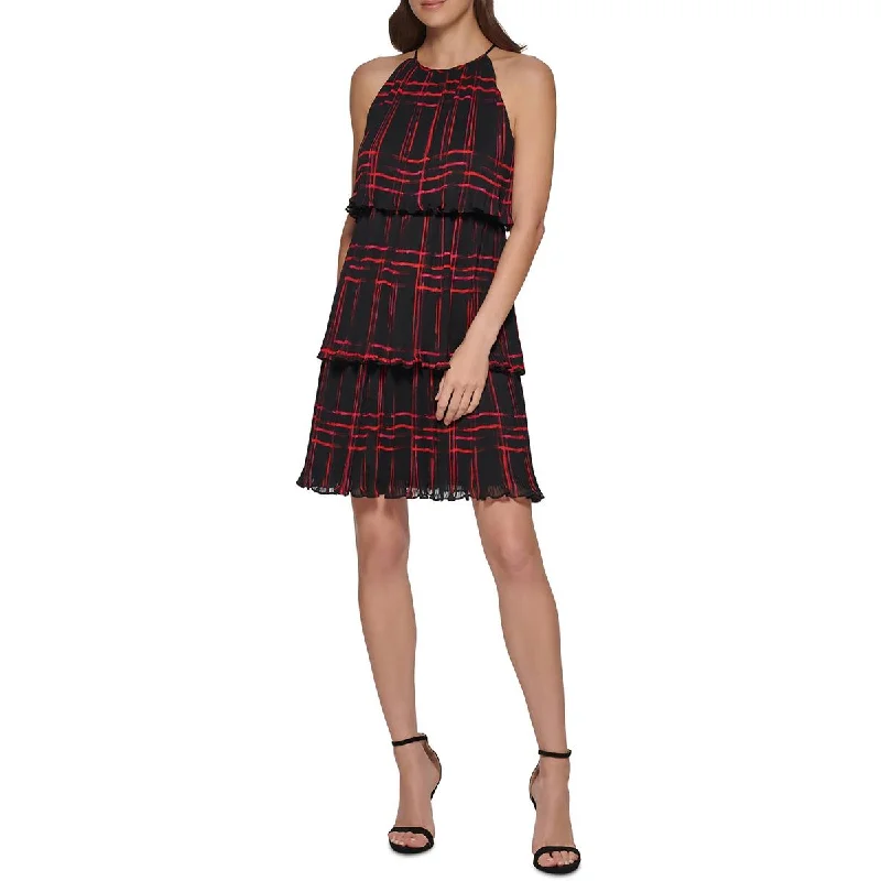 One-Stop Shop Sale DKNY Womens Printed Ruffle Midi Dress