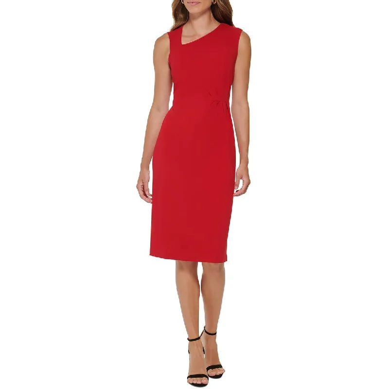 Shop & Save Now DKNY Womens Ruched Wear to Work Midi Dress