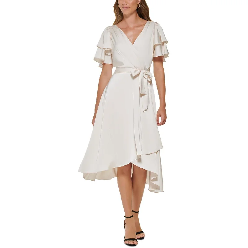 Shop & Get More DKNY Womens Satin Midi Cocktail And Party Dress