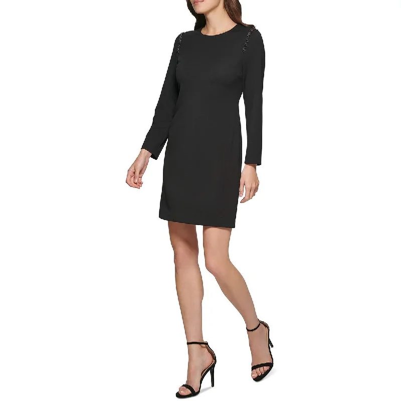 Weekend Super Sale Frenzy DKNY Womens Scuba Midi Shift Dress