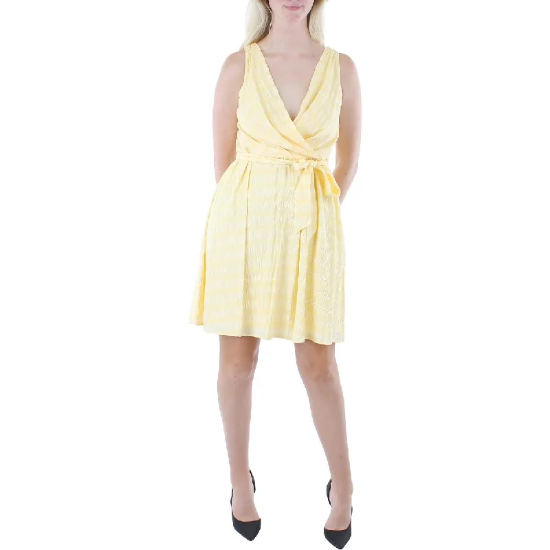 Best Price Ever DKNY Womens Surplice Knee-Length Midi Dress