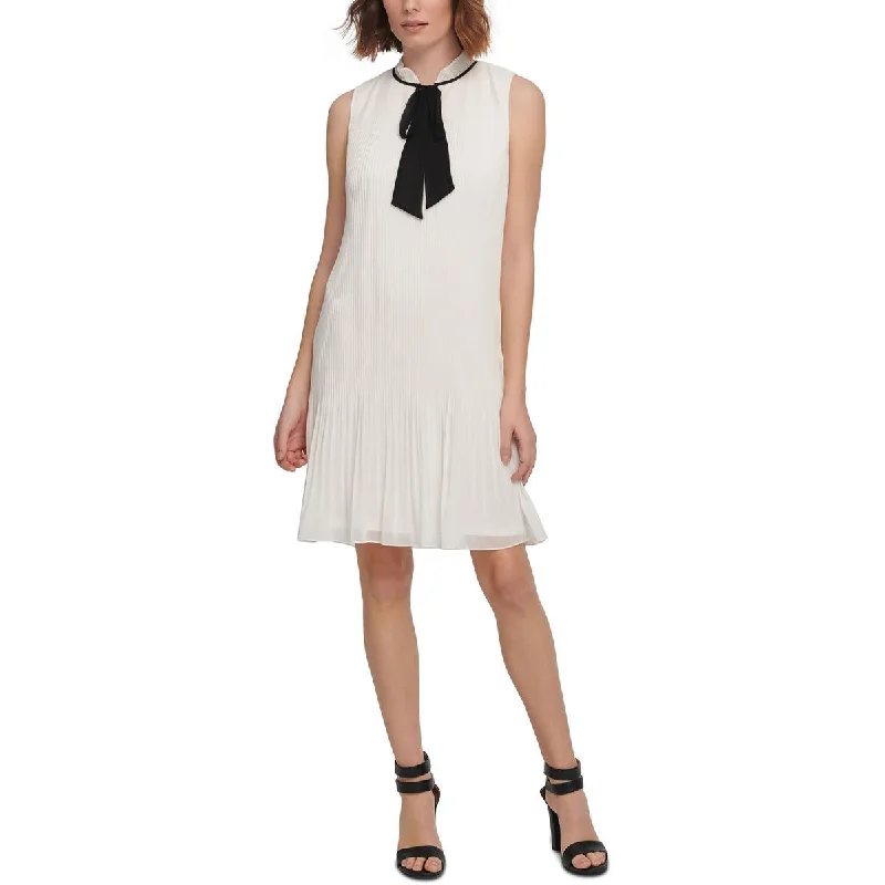Weekend Specials Galore DKNY Womens Tie Neck Mini Shift Dress