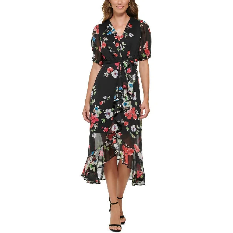 Weekend Must-Have Offers DKNY Womens Floral Print Midi Dress