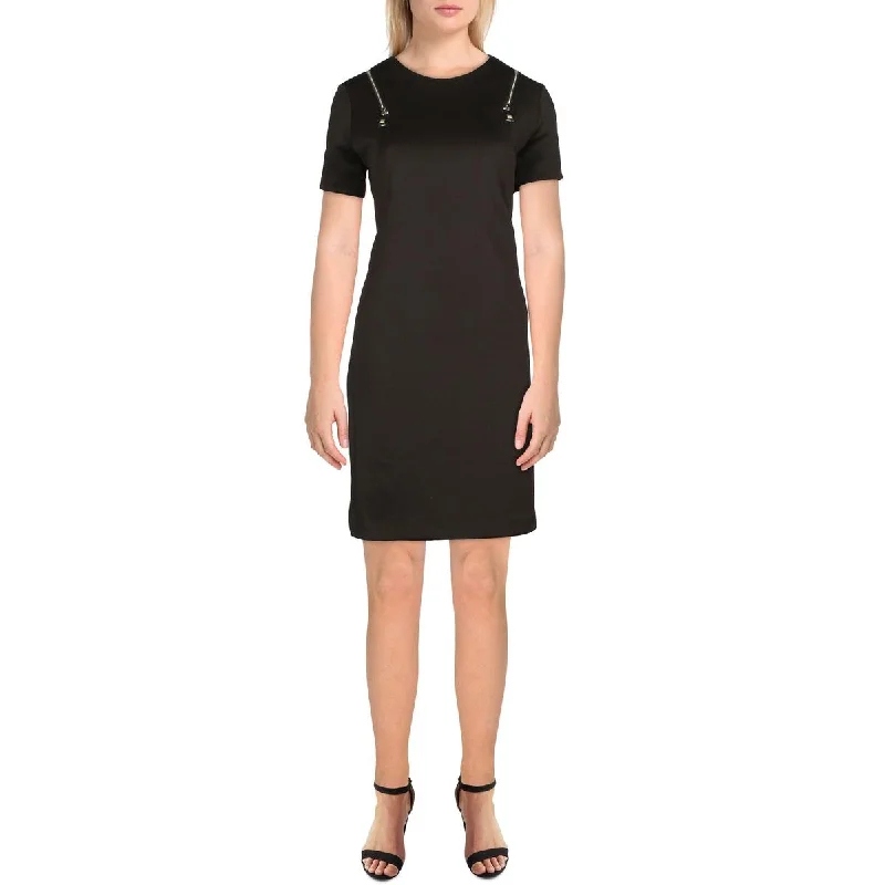 Weekend Flash Markdown DKNY Womens Zipper Trim Mini Wear to Work Dress