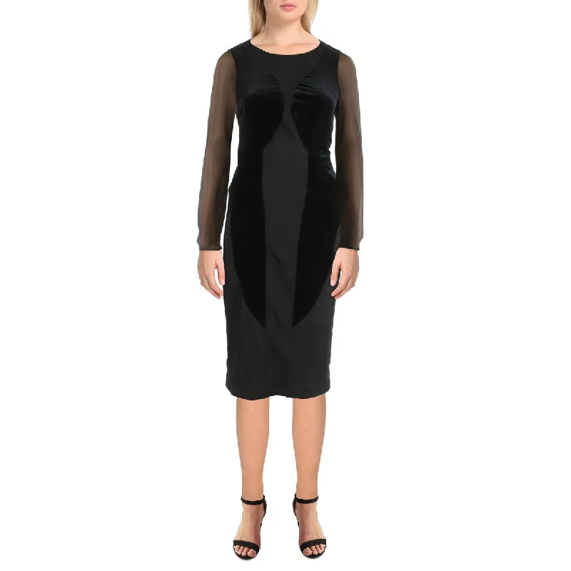 Don’t Miss These Deals Donna Karan Womens Mixed Media Long Midi Dress